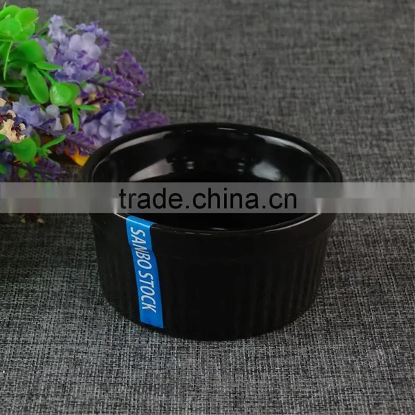 Colorful Red Porcelain Salad Bowl Black Cheap Pasta Bowl photo-3