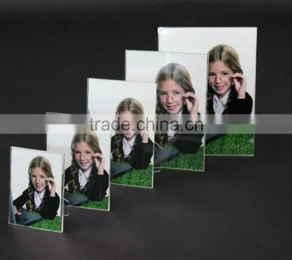 Clear Acrylic Upright Plexiglass Plastic Sign Holder With Slant Back Menu Ad Frame Table Card Display photo-5