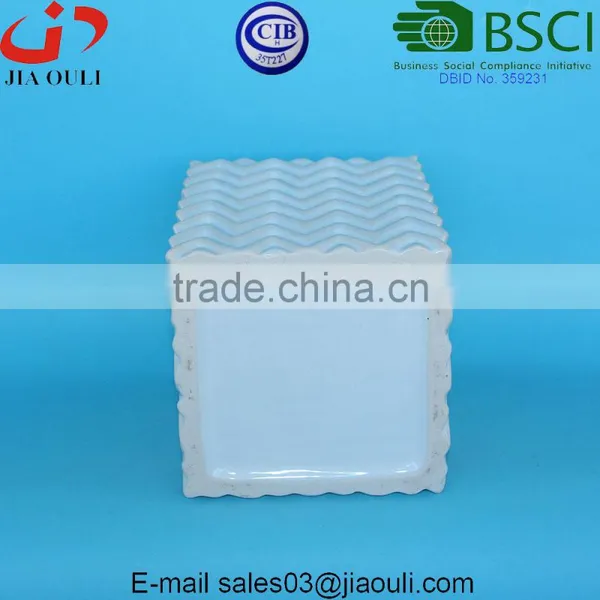 New Design Whitewash and Glazed Ceramic Planters Square Flower Pots photo-6