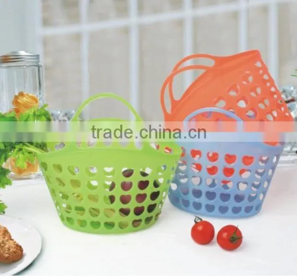 PE Plastic Basket With Handle/Storage Basket/food Basket photo-5