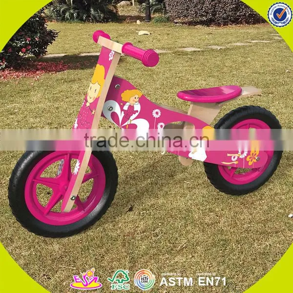 2017 Wholesale New Cartoon Wooden Girls Balance Bike for Toddlers W16C173 photo-5