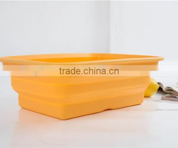 Silicone Large Vegetable Foldable Bowl,green Yellow Fruit Bowl photo-6