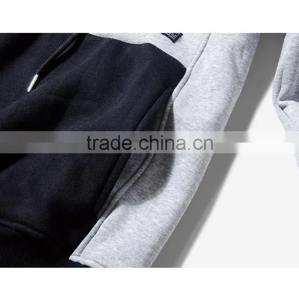 OEM Service Warm Good Fabric Reglan Long Sleeve Grey Color Matching Thumb Hole Woven Label Male Sports Apparel photo-4