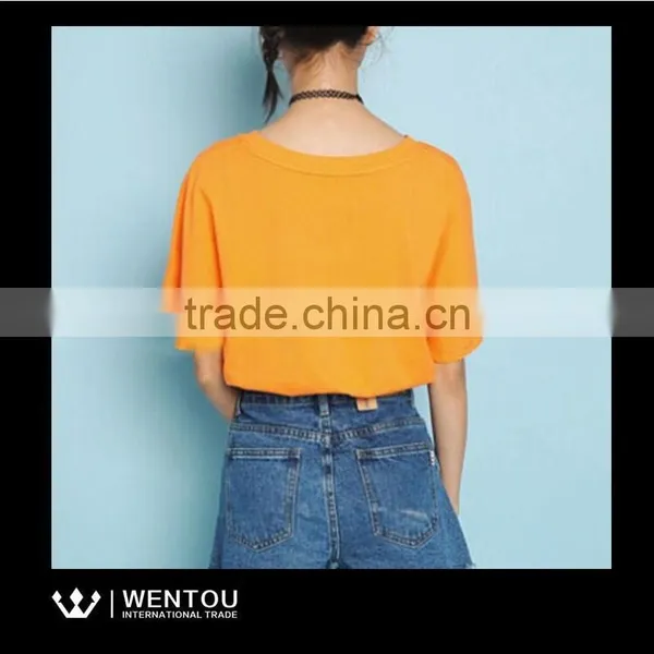 China Women Printed Letters Summer Short Sleeve Blouse photo-6