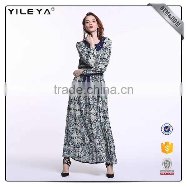 Brazilian Style With Pattern Printing Brazil Casual Dress,wholesale Long Sleeves Maxi Dresses photo-4