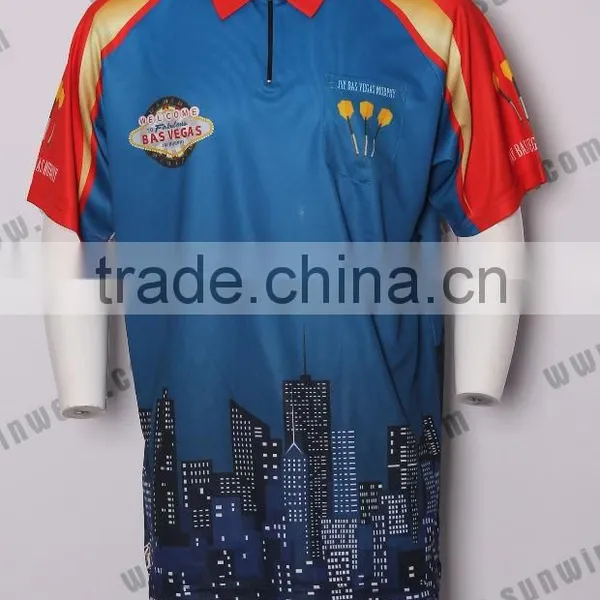 Fashional Design Sublimation Printing Custom Dry Fit Sublimation Print Dart Shirts Men Jersey photo-3