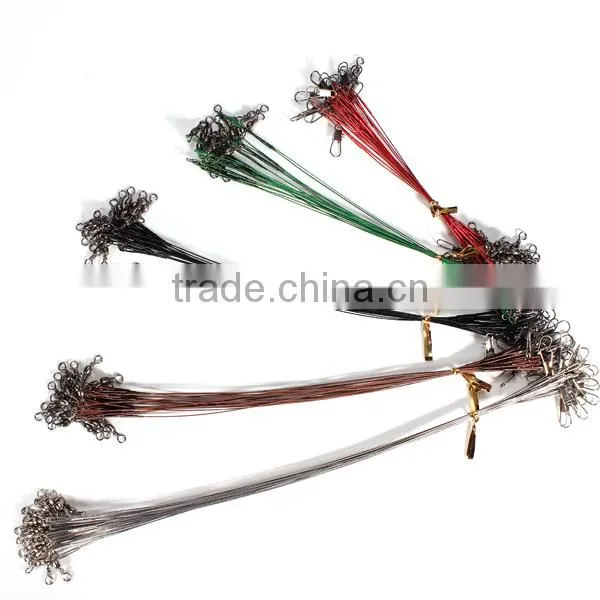 Hot Sale 100pcs/set 5 Colors Stainless Steel Coated Fishing Trace Lure Wire Spinner Leader Hooks Swivel Interlock Snaps photo-2