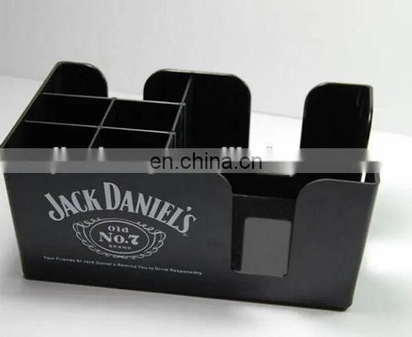 Plastic PS Decorative Bar Caddy Napkin Straw Holder With Custom CMYK Full Color Printing photo-5
