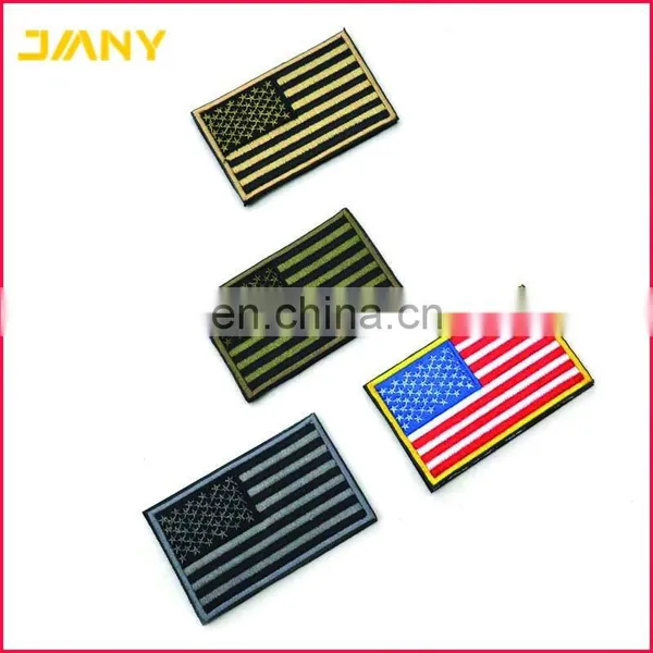 Custom Small US Flag Patches Gray Borders Embroidered American Flags photo-3
