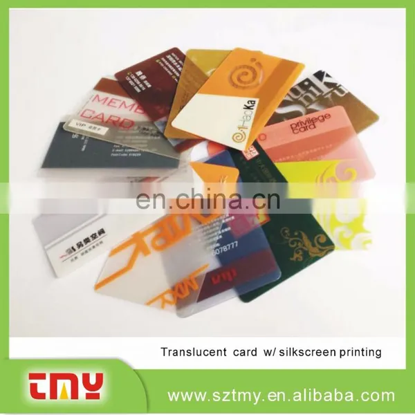 UV Silkscreen Printing PVC Transparent Business Card