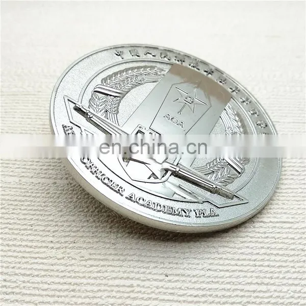 China Factory Silver Army Challenge Coin With Chinese Map photo-3