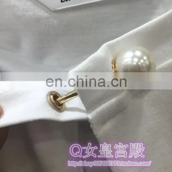 2016 Hot Fashion Metal Garment Accesories Pearl on Collar Horseshoe Pearl on Clothing photo-5