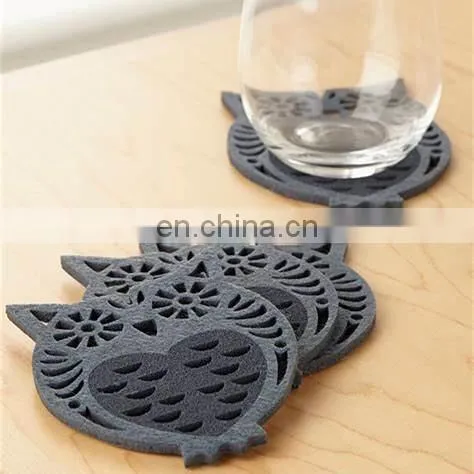 Promotional 4pcs Drink Absorbent Stone Beer Felt Cup Coaster Set Christmas Coasters photo-2