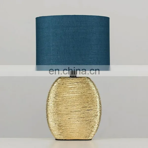 Multicolor Cheap Custom America Luxury Gold Ceramic Base Modern Royal Oval Table Lamps for Office photo-4