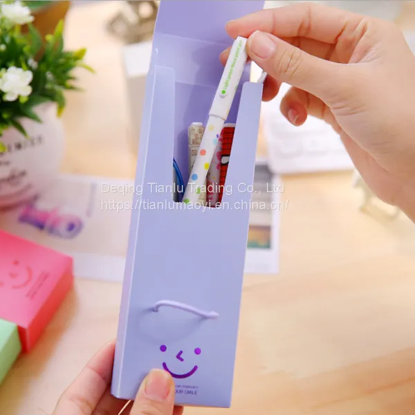 Creative Candy Color Cute Smile Pencil Case Student Study Supplies PP Stationery Case Pencil Case Logo Customization photo-4