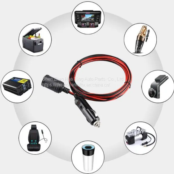 3.7M 18AWG 12/24V Car Cigarette Lighter Extension Cord Max 15A photo-2