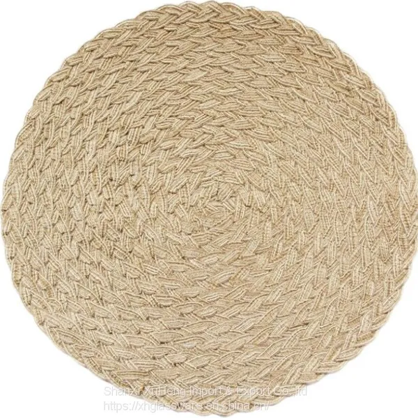 Hot Sale Eco-friendly Stocked Round Fabric PP Woven Placemat For Dinning Table Decoration photo-3