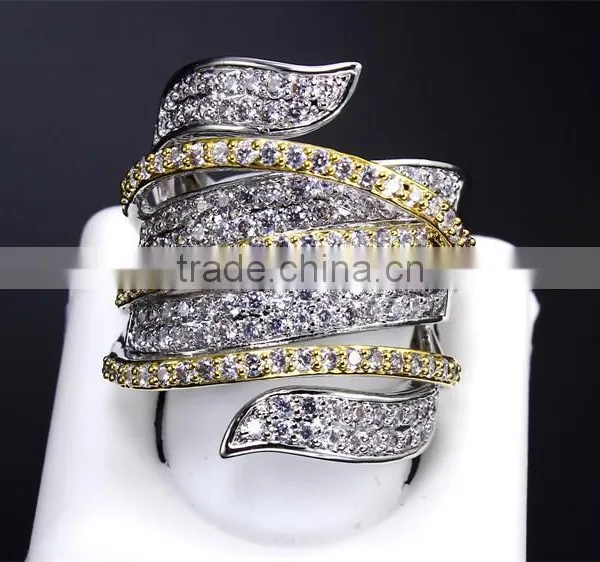 Exclusive New Unique Design Cubic Zircon Wedding Party Contrast Jewelry Ring photo-4