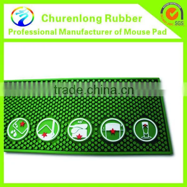 2016 Hot Selling Logo Branded Embossed Custom Anti Slip Soft PVC Beer Bar Mat photo-3