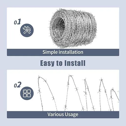 Factory Customized 2mm Diameter Galvanized Barbed Wire Fence Coated Steel PVC for Security for Grassland Roll Type photo-3