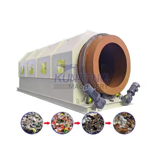 Máquina de criba de tambor, equipos de clasificación de desechos de construcción