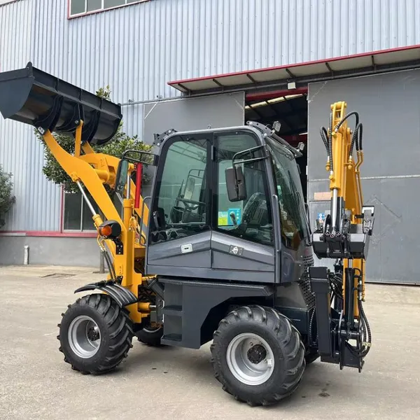 Compact TH10-50 Small Backhoe Excavator 4x4 Wheel Loader Functions High Efficiency for Landscaping Trenching Free Shipping