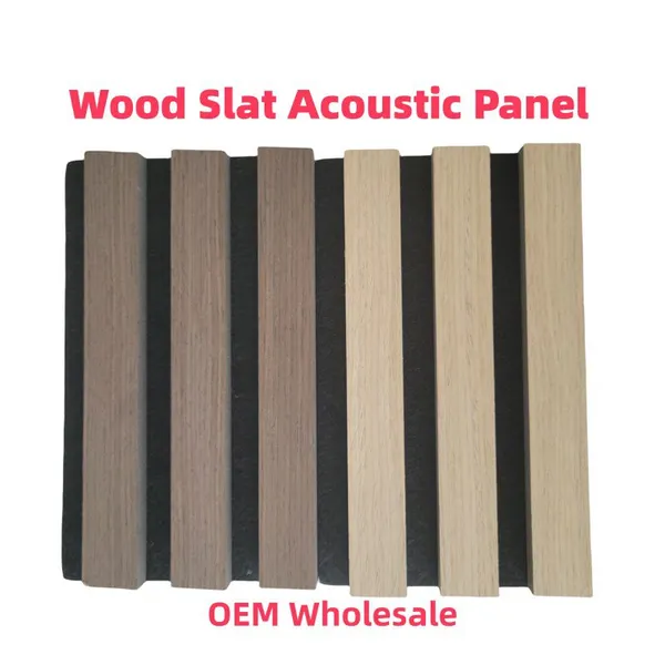 Wood Slat Acoustic Panel MDF Wood Veneer Polyester Felt Sound Absorbing Wall Panel For Hotel Office Studio