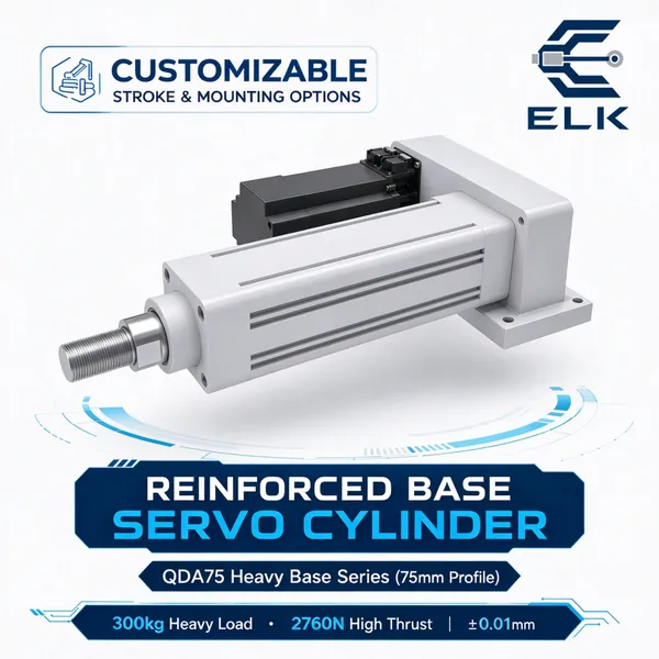 Heavy Duty QDA75 Servo Electric Cylinder With Reinforced Base for Industrial Automation, 400W/750W
