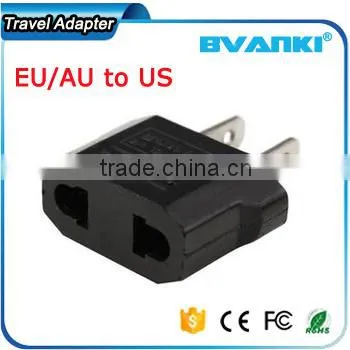 Unique Custom Printing World Black EU/AU to US AC Power Plug Travel Converter Adapter Universal Travel Adapter China Supplier