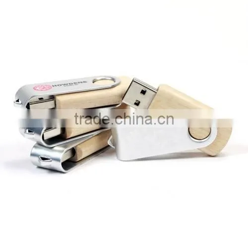 Laser Engraved Logo Wooden Twister USB Stick 2.0 8GB photo-2