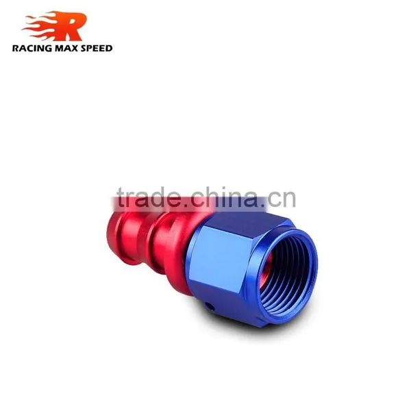 Aluminum Oil Cooler Hose Fitting Straight Push on Fitting Hose End Blue and Red 10-001-04 photo-4