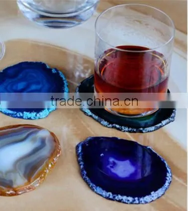 AGATE COASTER WITH GOLDEN TRIM photo-2