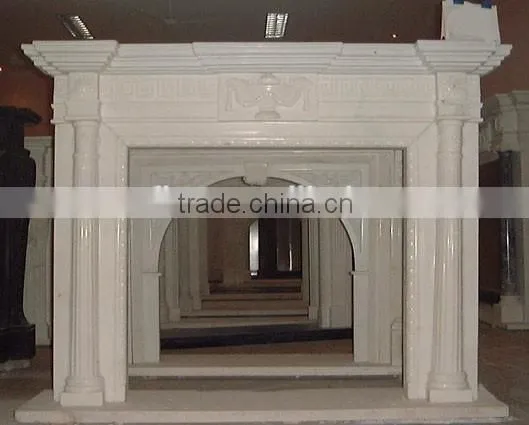 Roman Pillar Carved Fireplace Mantel Wholesale photo-3