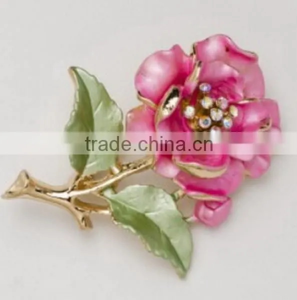 2015 Hottest Peony Flower Decorative Crystal Painting Flower Brooch photo-3