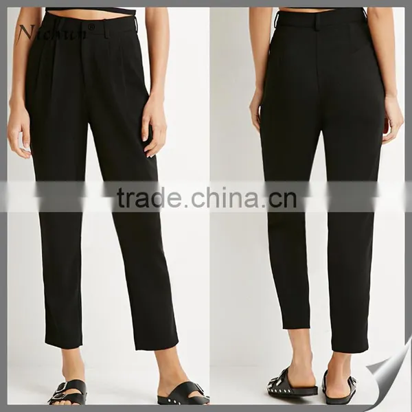 High Quality Casual New Arrival Women Black Flared Trousers Casual Pants
