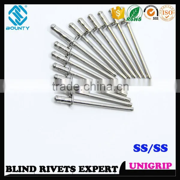 QUALITY FACTORY HIGH SHEAR AND TENSILE STRENGTH 316 STAINLESS STEEL UNI-GRIP BLIND POP RIVETS photo-3