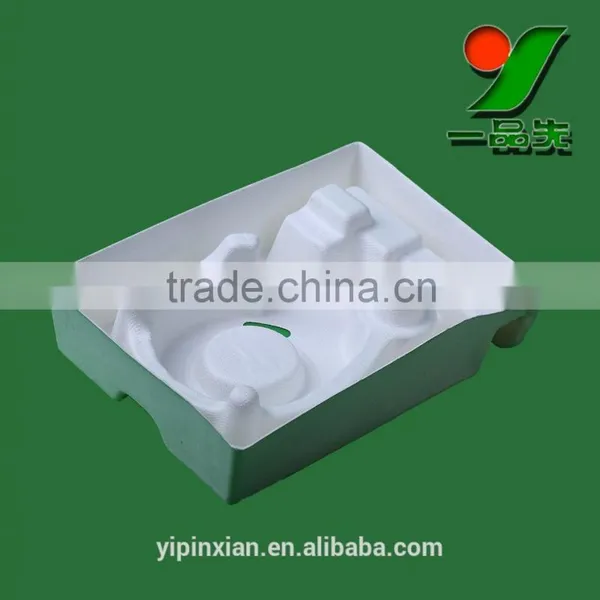 100% Biodegradable Eco-sugarcane Pulp Headset Packaging Tray , Electronics Molded Paper Pulp Packaging photo-4