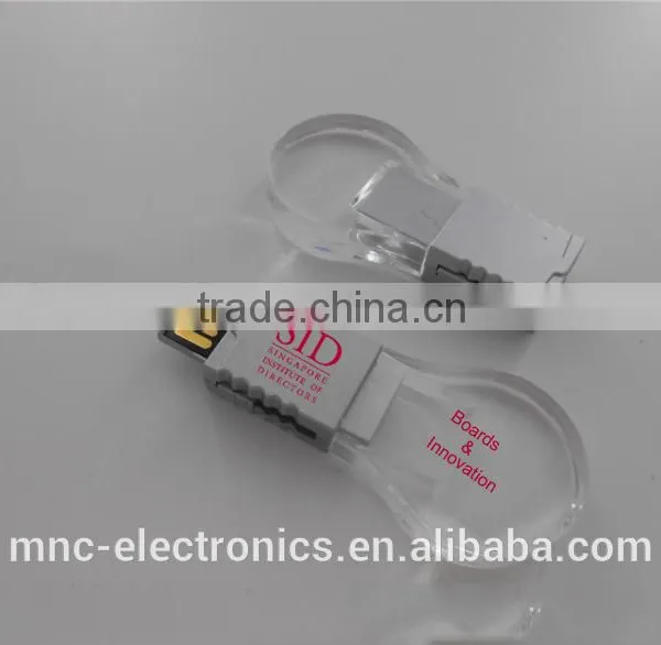 Promotional Gift Item Acrylic Material Tranparent Personalized Laser Engraving Logo Led Light Bulb Shaped Usb Pen Drive Supplier's Choice photo-6