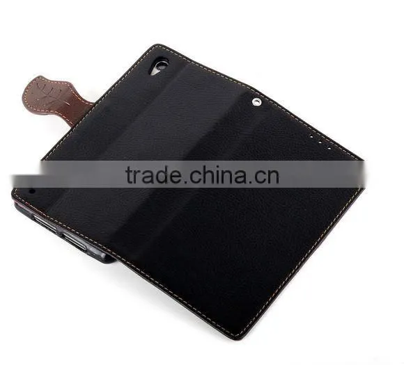 Newest Product Flip Hit Color Pattern Wallet Leaf Buckle Leather Case for Sony Xperia Z4 With Stand photo-5