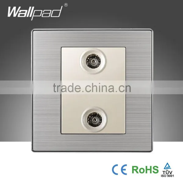 2015 China Hot Sale Wholesaler Wallpad Luxury Wall Light Switch Panel Television Double TV Socket photo-2