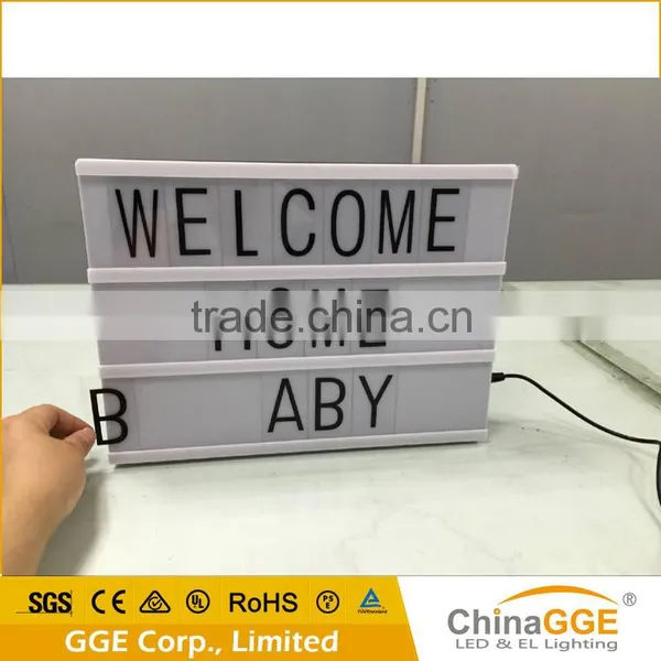 A4 Letters and Symbols Custom ABS Material Free Combination Cinematic Style Led Light Box Cinema photo-3