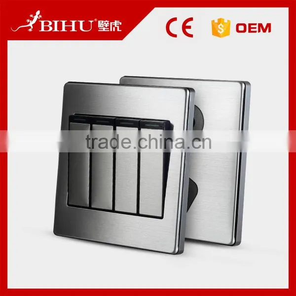 BIHU Brown or Silver Color Home Light Use 4 Gang 2 Way Switch With Cheap Price photo-3