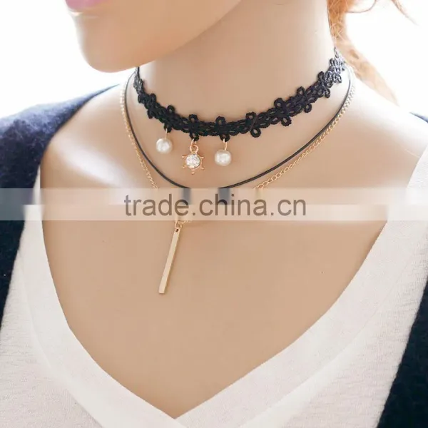 IN STOCK Double Layered Woman Hot Sexy Charm Chocker Necklace photo-6
