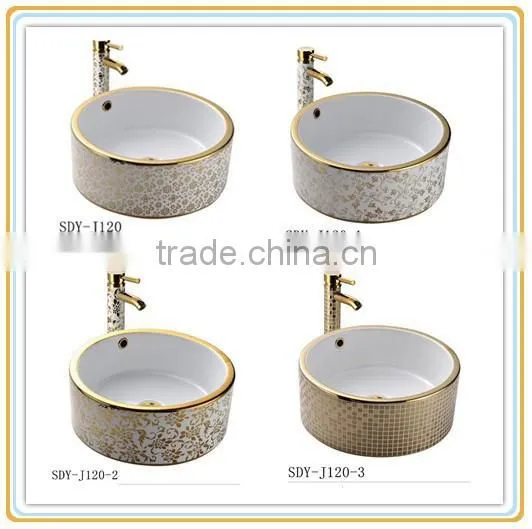 Hot Sale in Ceramic Golden Color Wash Basin photo-5