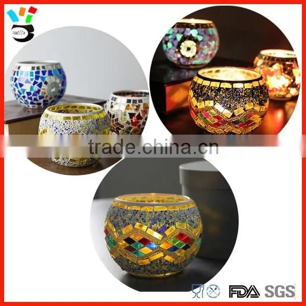 Different Kinds of Exotic Style Retro Glass Mosaic Candle Holder