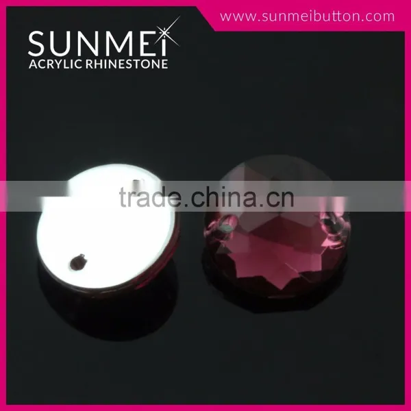 Charming Round Shape Original Acrylic Crystal Sew on Stones photo-3