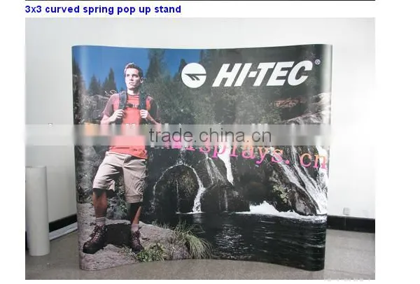 Spring Pop up Wall Display Stand, 3*3 and 3*4 Curve or Straight Pop up Stand photo-2