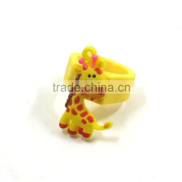 Kids Customized Animal Shaped Cute Rubber PVC Rings photo-2