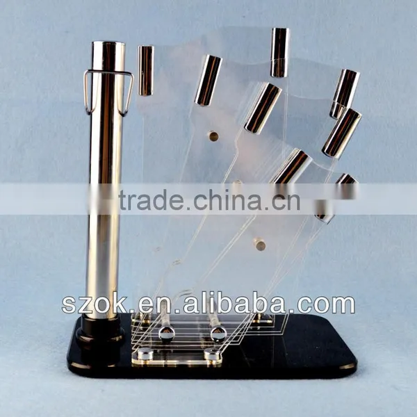 Transparent Acrylic Knife Rack With Black Base