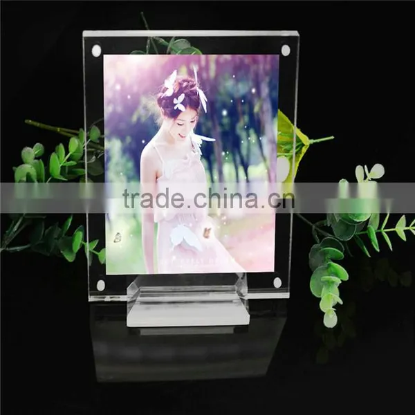 4x6 Inch Desktop Lucite Clear Acrylic Wedding Anniversary Photo Frame photo-2
